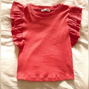 ZARA ruffle sleeve tank top